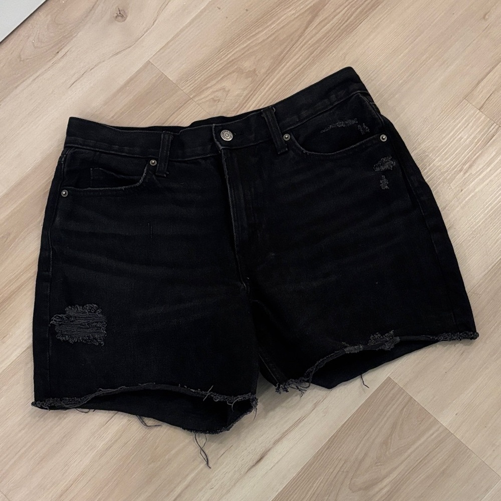 Old Navy high rise slouchy straight denim shorts Sz 10
